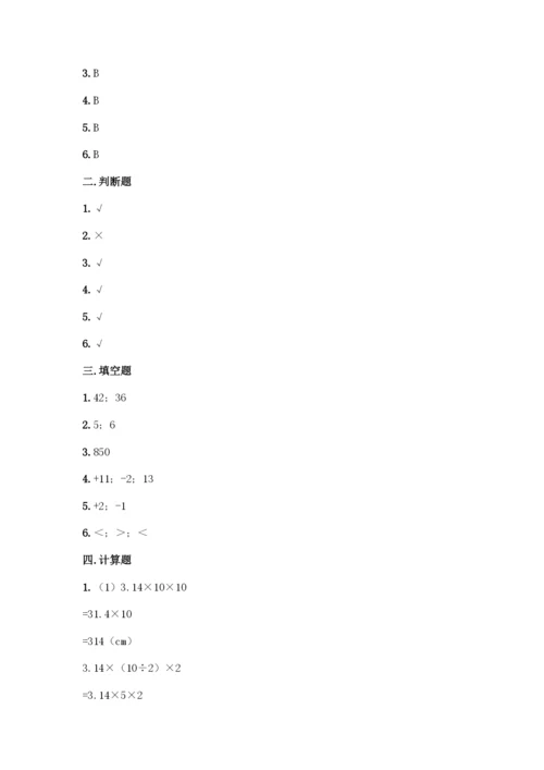 人教版六年级下册数学期末测试卷-精品(典型题).docx