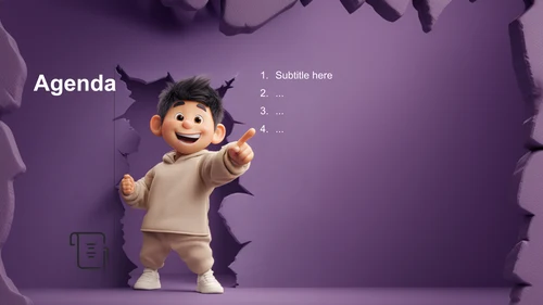 紫色卡通风PPT主题