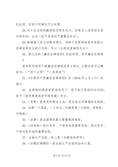 党规党纪应知应会200题5篇.docx