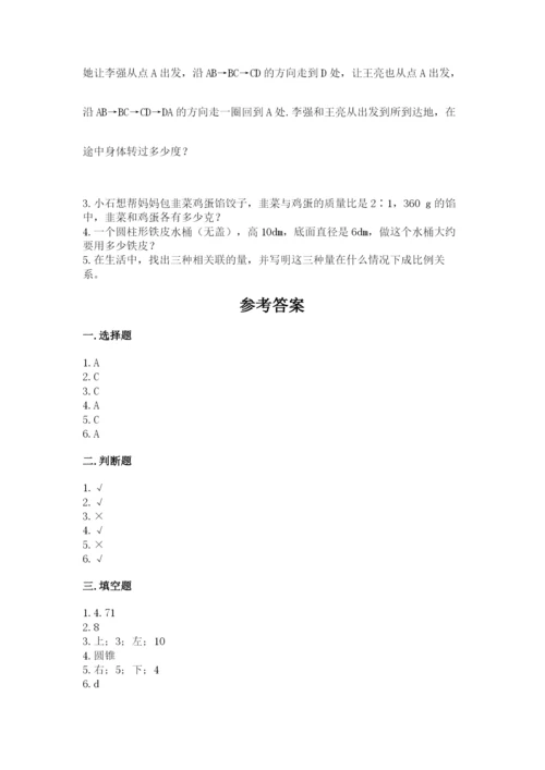 北师大版数学六年级下册期末测试卷精品（完整版）.docx