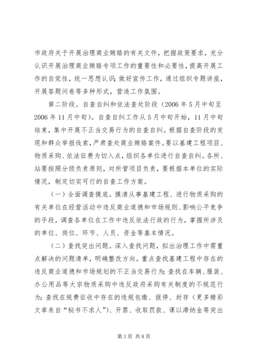 交通稽征分局开展治理商业贿赂专项工作实施方案.docx