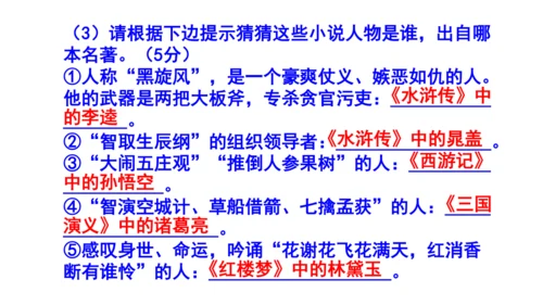 九上语文综合性学习《走进小说天地》梯度训练1课件