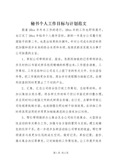 秘书个人工作目标与计划范文.docx
