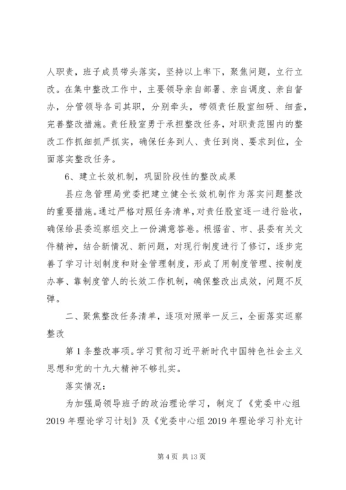 县应急管理局委员会关于巡察反馈意见整改情况的报告.docx