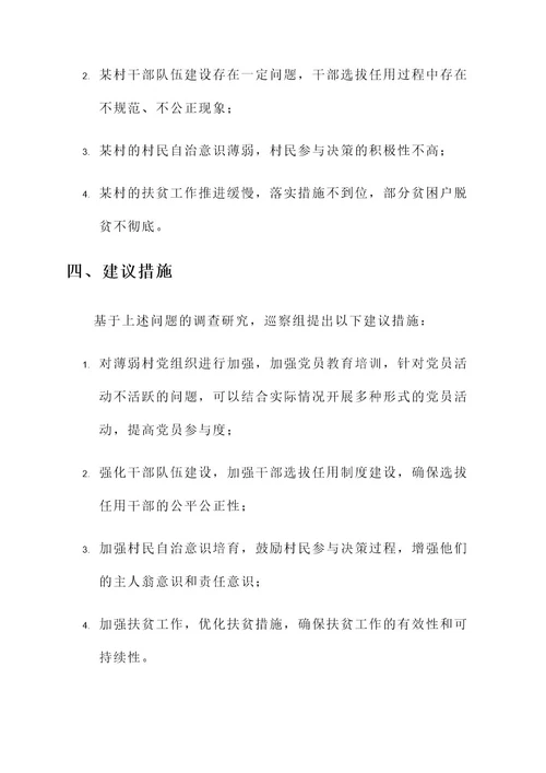 巡察组巡察村情况汇报