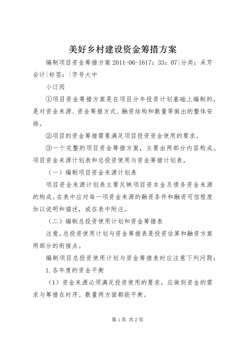 美好乡村建设资金筹措方案 (2).docx