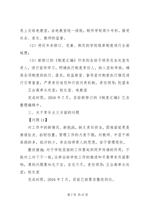 学校接受履职尽责督促检查问题整改反思报告.docx
