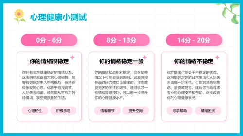 彩色插画风心理健康知识普及主题教育PPT模板