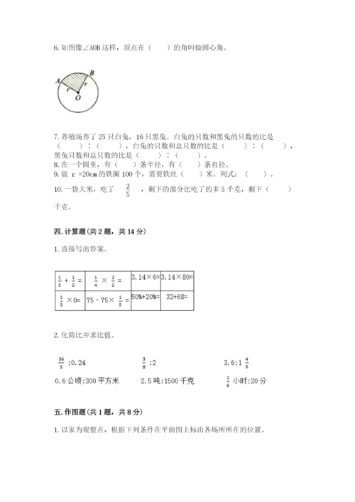 2022年人教版六年级上册数学期末测试卷含答案【培优b卷】.docx