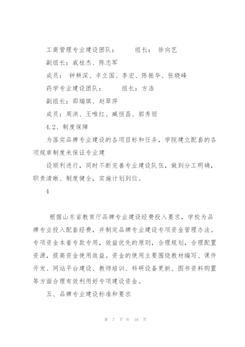 山东大学成人高等教育品牌专业建设规划方案.docx