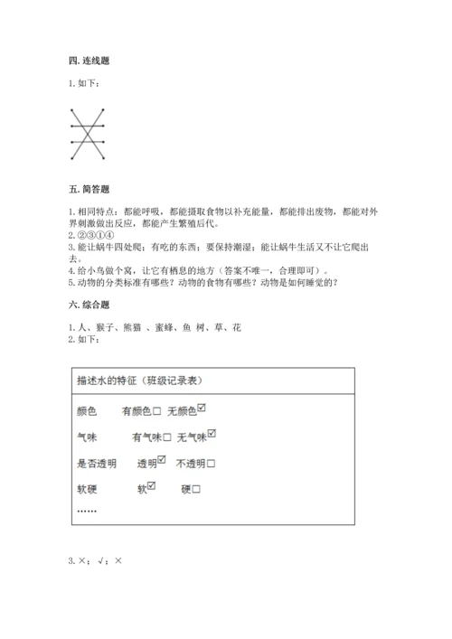 教科版一年级下册科学期末测试卷附答案解析.docx