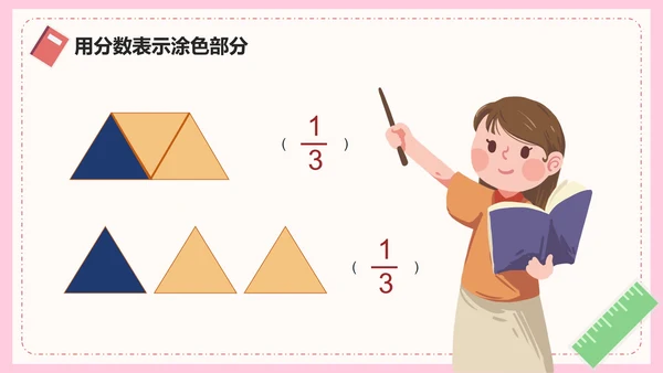 人教版数学三年级分数的简单应用PPT模板