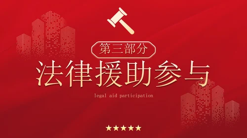 红金高级简约法律行业述职报告PPT模板