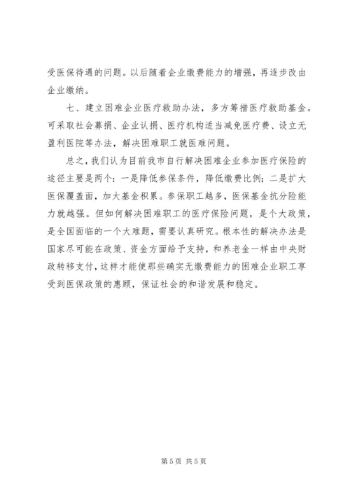 企业参加医疗保险调研报告.docx