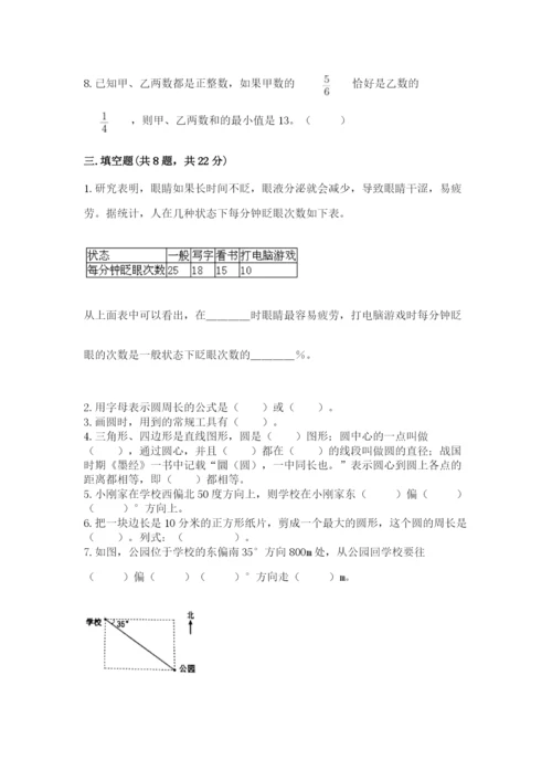 人教版数学六年级上册期末考试卷必考题.docx