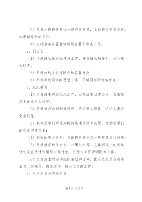 班委建设及职责.docx