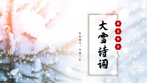 白色简约实拍雪景中国传统节气大雪节气介绍PPT