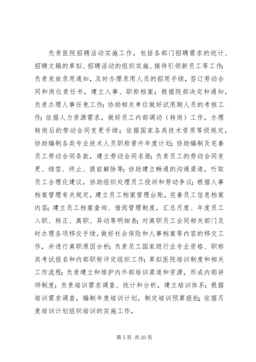 人力资源部现编制人员岗位职责.docx