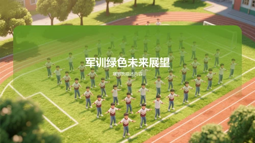 绿色插画风军训心得体会分享PPT