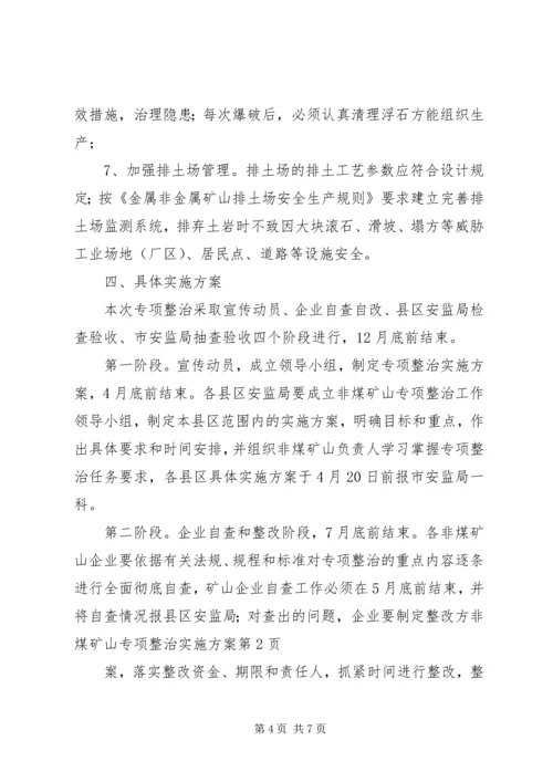 非煤矿山专项整治实施方案 (3).docx