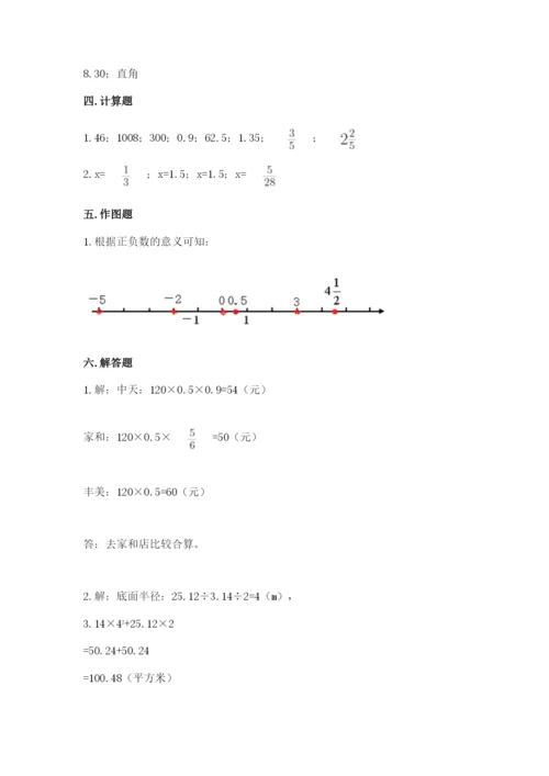 小升初六年级期末试卷附参考答案（能力提升）.docx