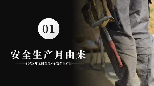 黑色简约实景人人讲安全个个会应急带内容PPT模板