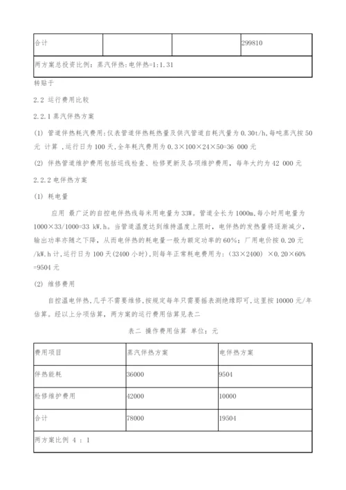 火电厂蒸汽伴热与电伴热方案的技术经济比较.docx