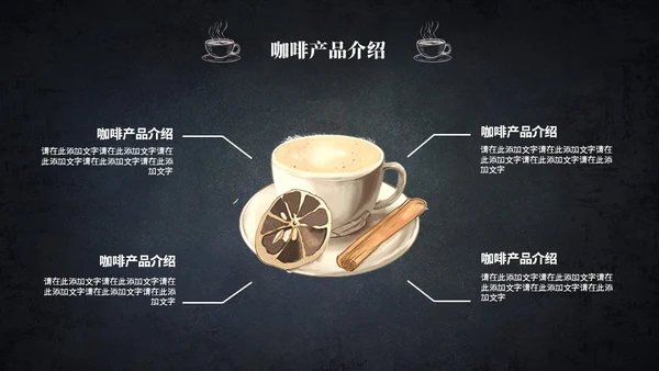 黑板风咖啡产品介绍产品宣传ppt模板