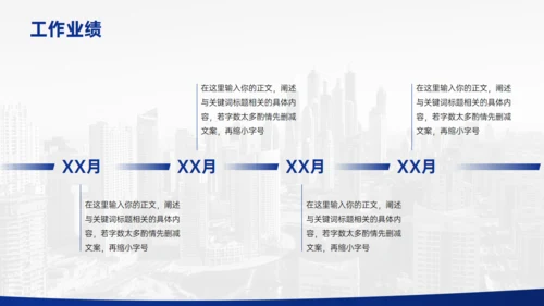 深蓝简约商务工作汇报通用PPT模板