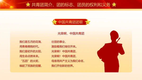 青春献祖国党政风五四青年节入团演讲PPT模板
