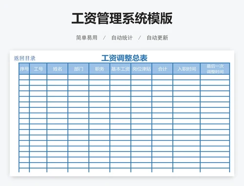 工资管理系统模版