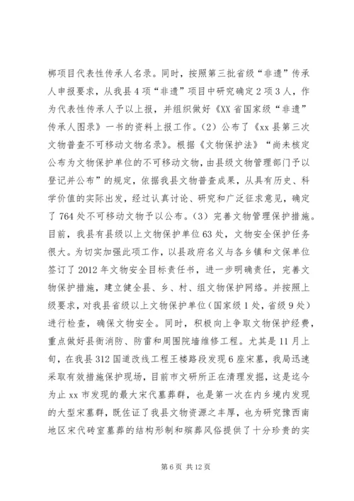 县文广新局工作报告.docx