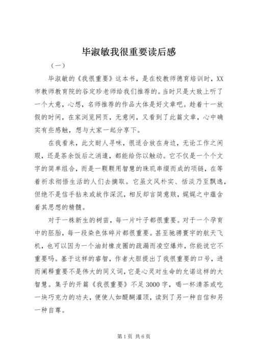 毕淑敏我很重要读后感.docx