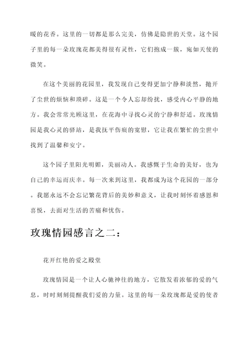玫瑰情园感言