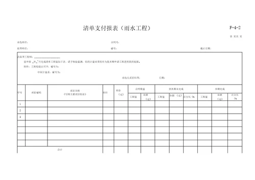 市政建设工程计量支付文件