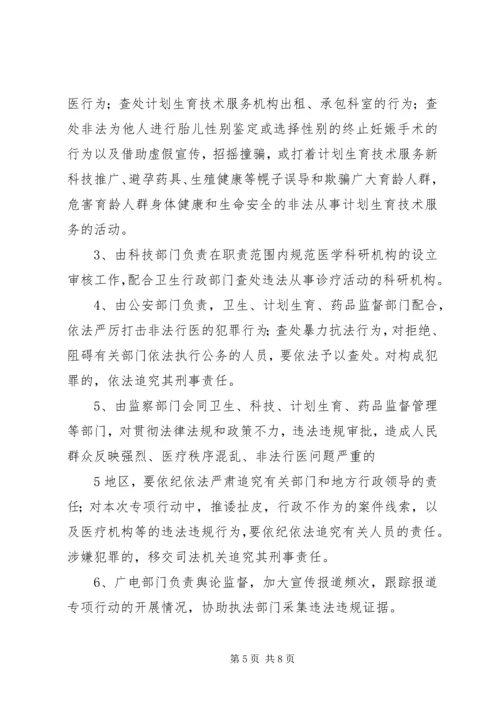 道真自治县整治医疗市场和严厉打击非法行医行动工作方案 (4).docx