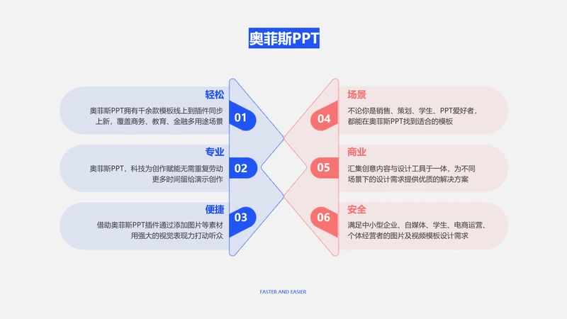 简约创意对比关系6项PPT单页