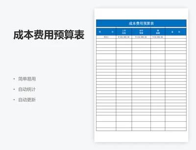 成本费用预算表