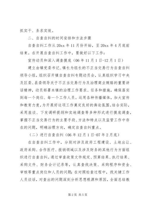 镇开展不正当交易行为自查自纠实施方案.docx
