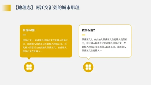 黄色几何复古风家乡武汉介绍PPT模板