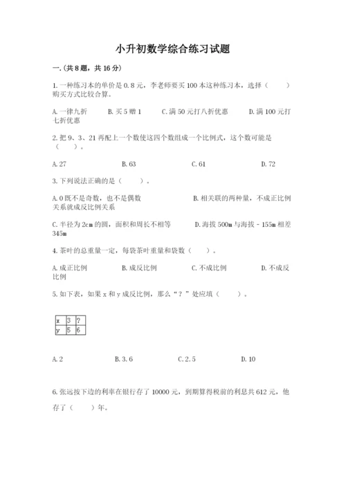 小升初数学综合练习试题word版.docx