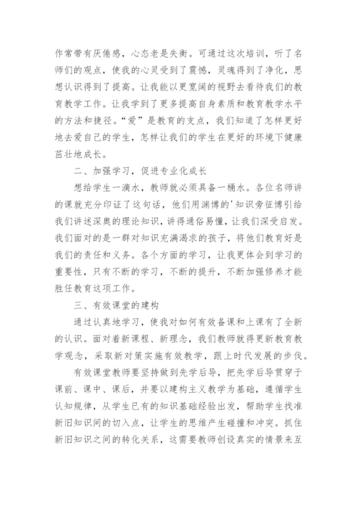 小学数学教师培训心得体会.docx