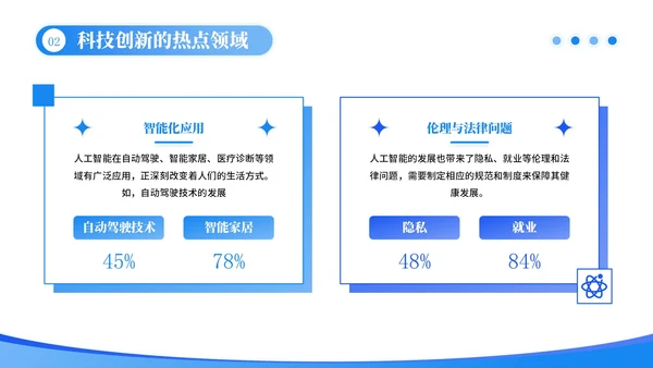 蓝色插画风创新科技开启未来篇章PPT模板