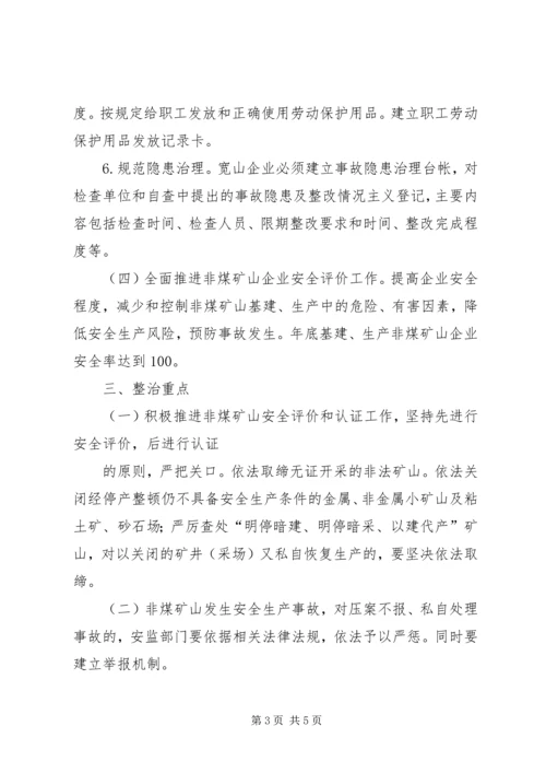 非煤矿山安全专项整治实施方案 (3).docx