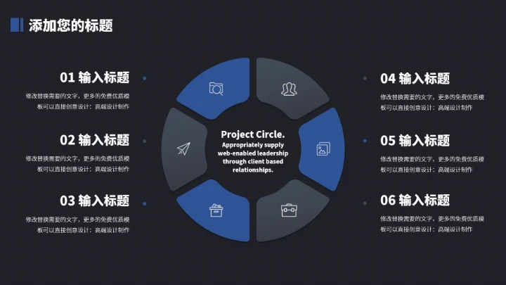 蓝色简约大气高端工作汇报PPT模板