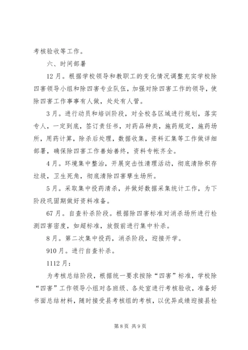 方上桥中学除四害工作计划.docx