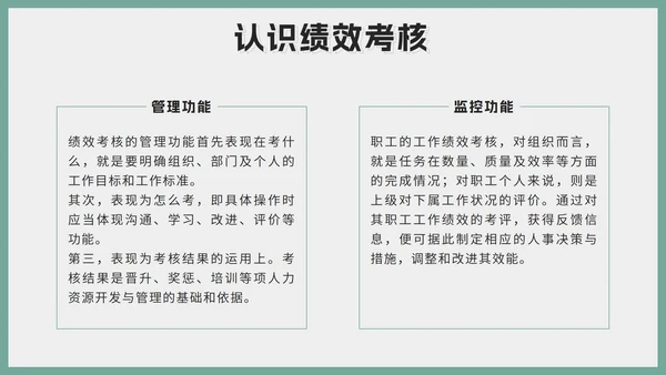 绿色莫兰迪简约员工考核培训带内容PPT模板