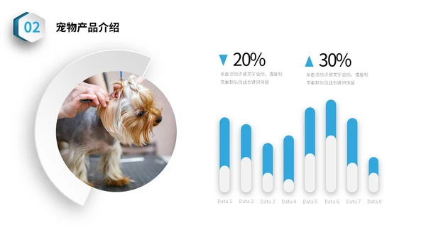 蓝色简约3D立体宠物商业计划书PPT