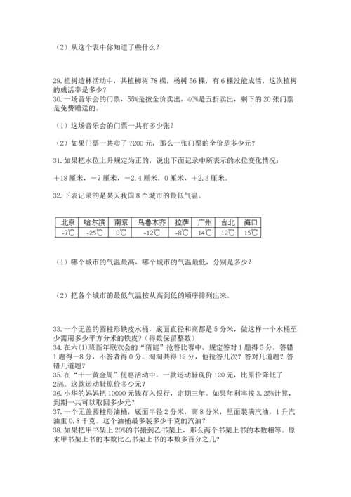 六年级小升初数学解决问题50道【考试直接用】.docx