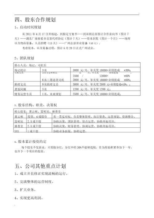 新公司成立运营方案